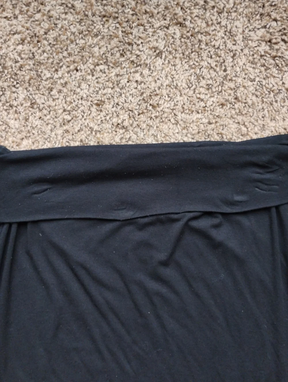 New Eileen Fisher Black Maxi Skirt M Foldover Waist Stretch